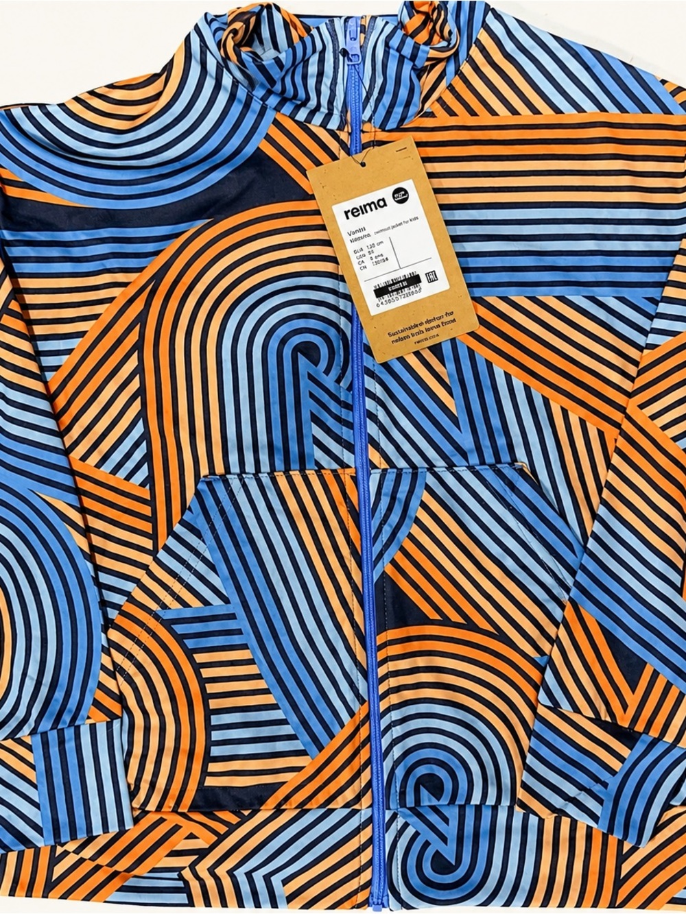 Reima Kids' Blue Geometric Zip-Up Jacket